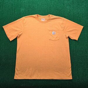 Carhartt Tshirt Mens XL Orange Short Sleeve Relaxed Fit Pocket Outdoor‎ Casual